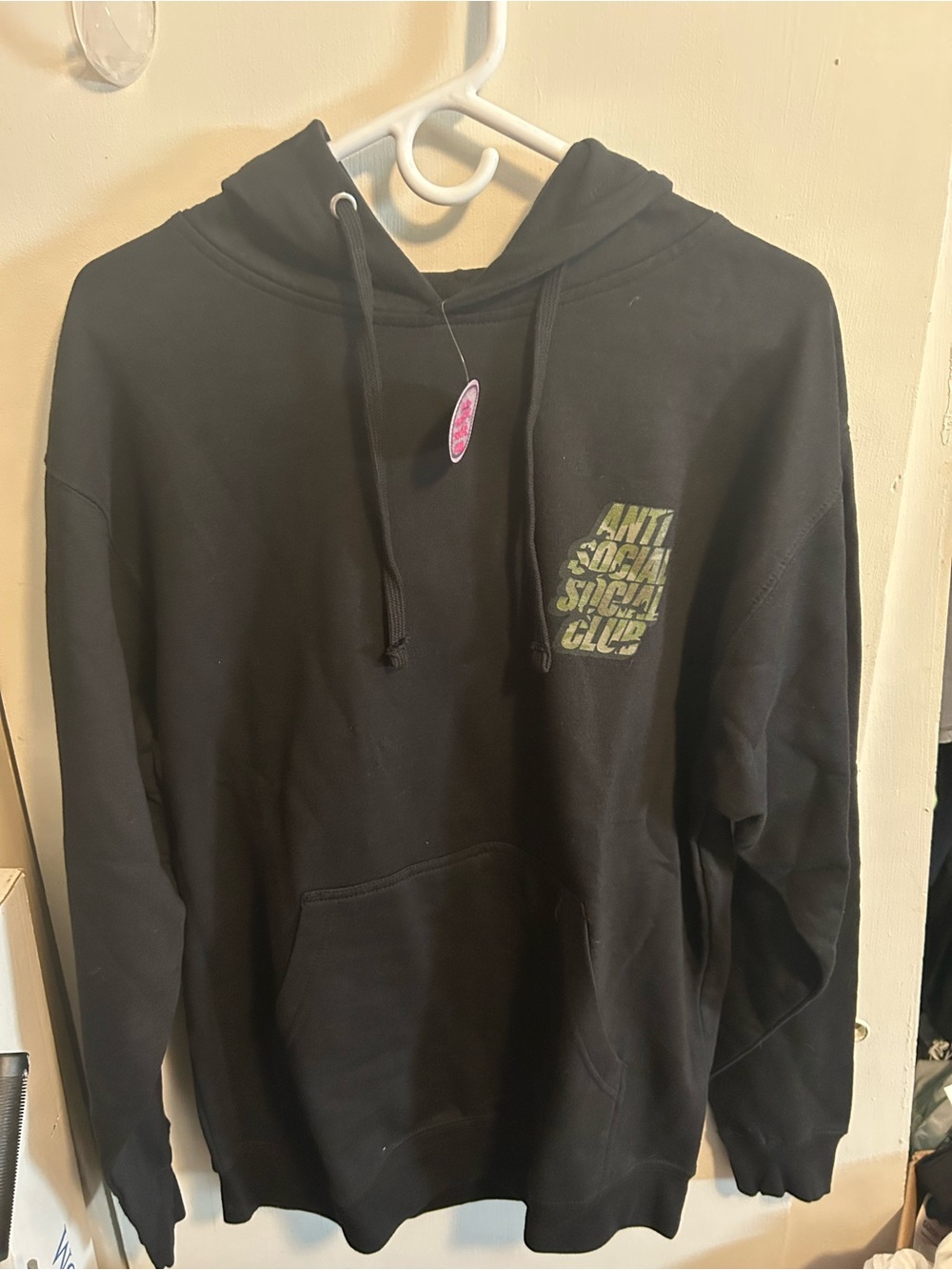 Anti Social Social Club Black Hoodie with Camo logo